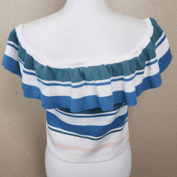 Roxy Extra Topical Love off The Shoulder Crop Top Large (4311) - Picture 3 of 8